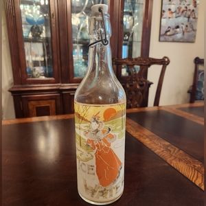 Vintage ICE WATER Bottle, Victorian Ice-skater